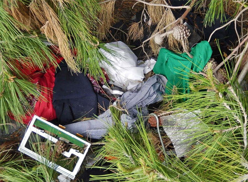 clothes in a landfill