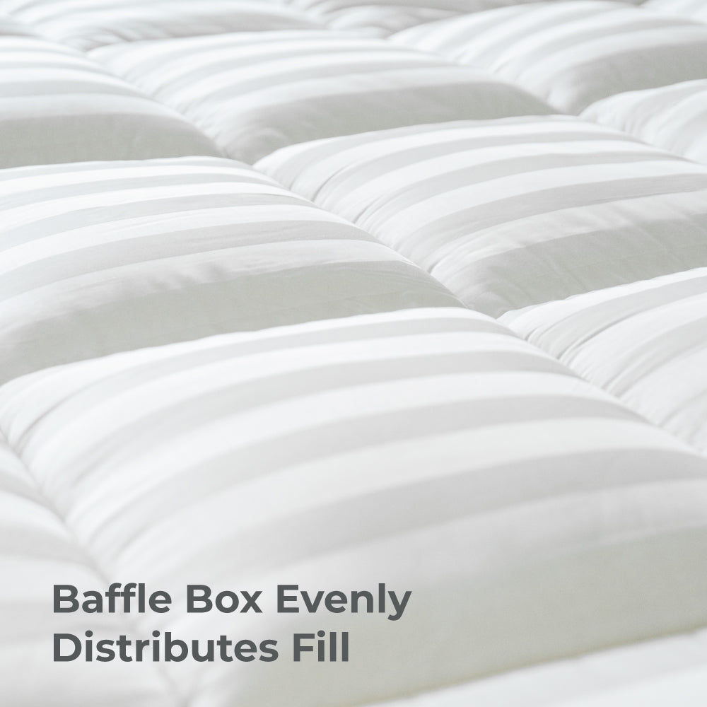 baffle box evenly distributes fill