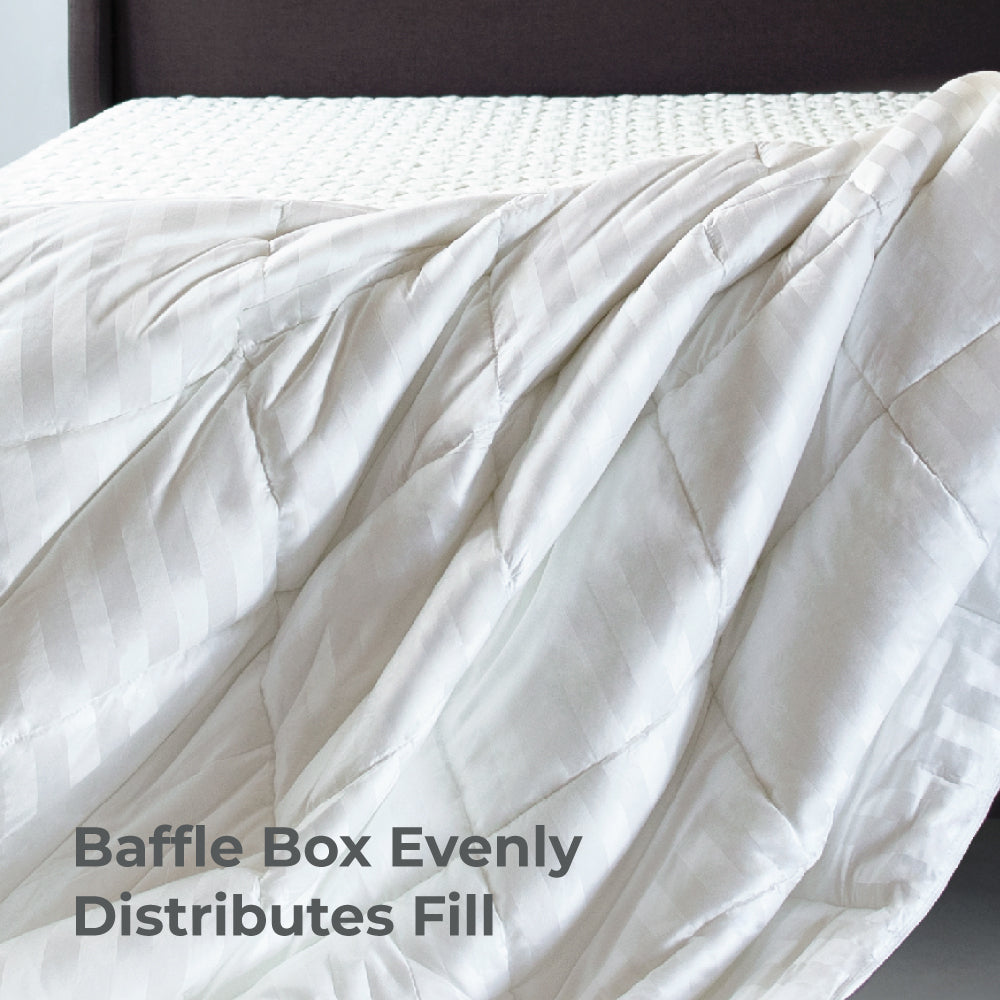 baffle box evenly distributes fill