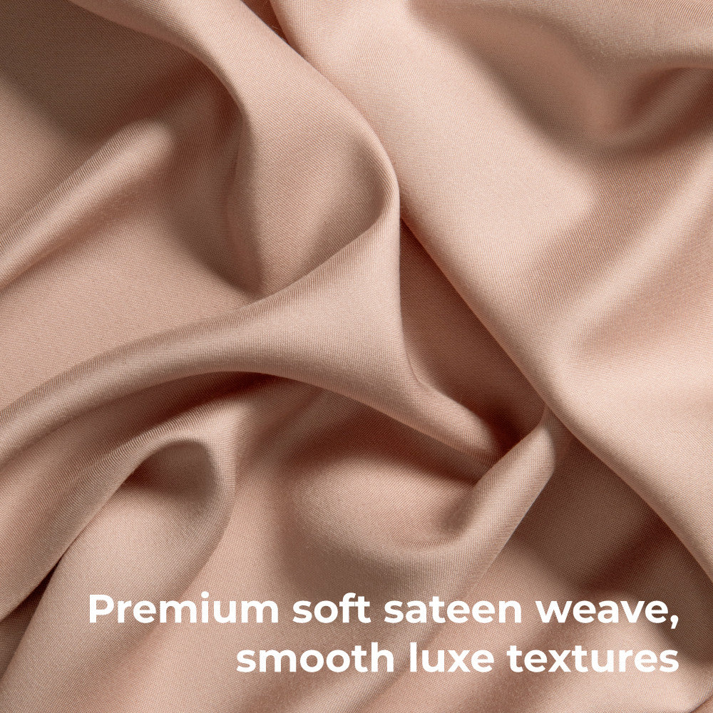 premium soft sateen weave, smooth luxe textures~Blush
