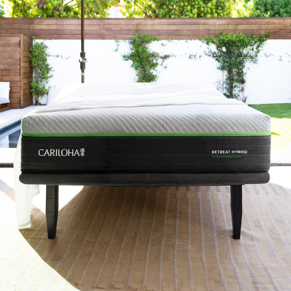 side view of bare retreat mattress