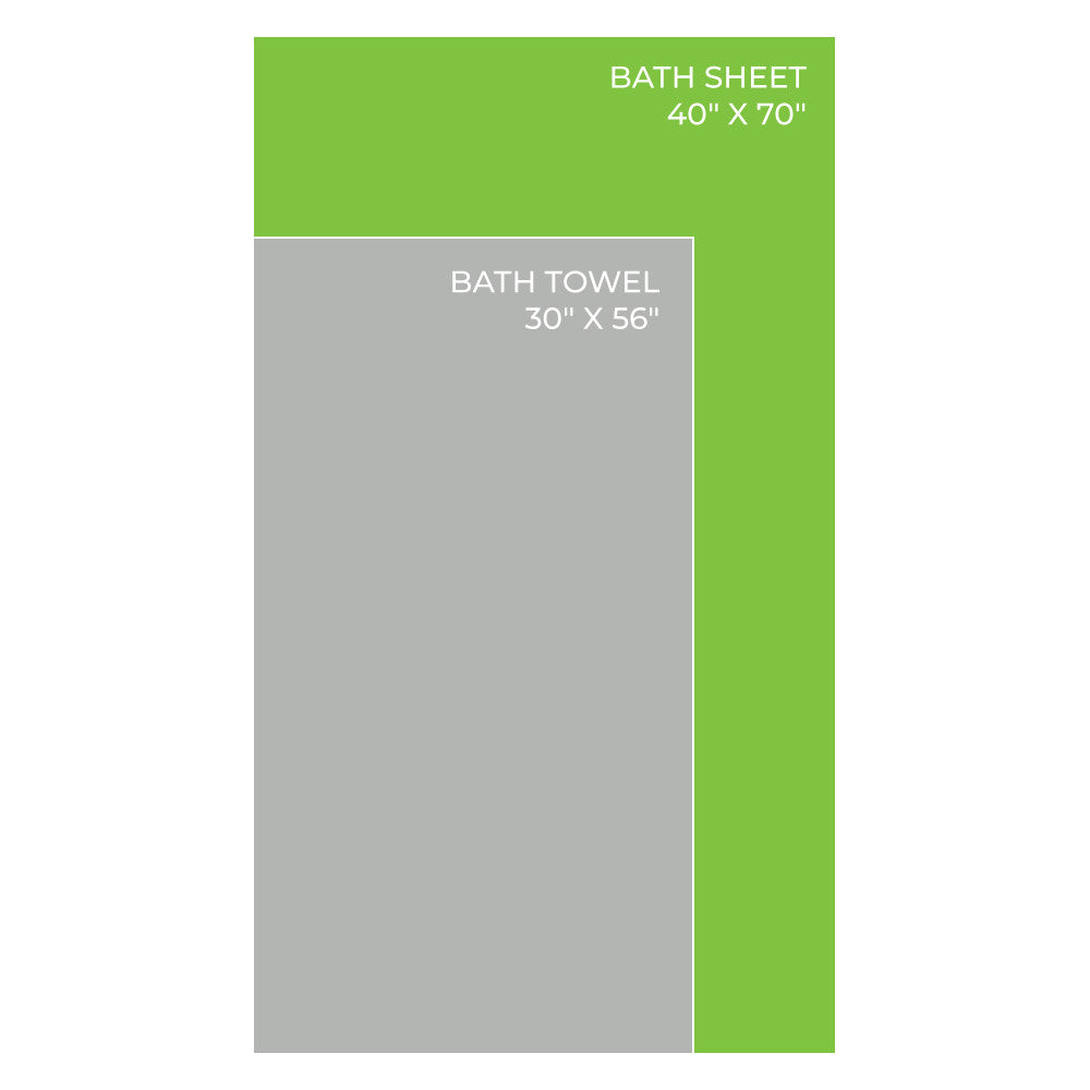 bath sheet 40" x 70" bath towel 30"x56"