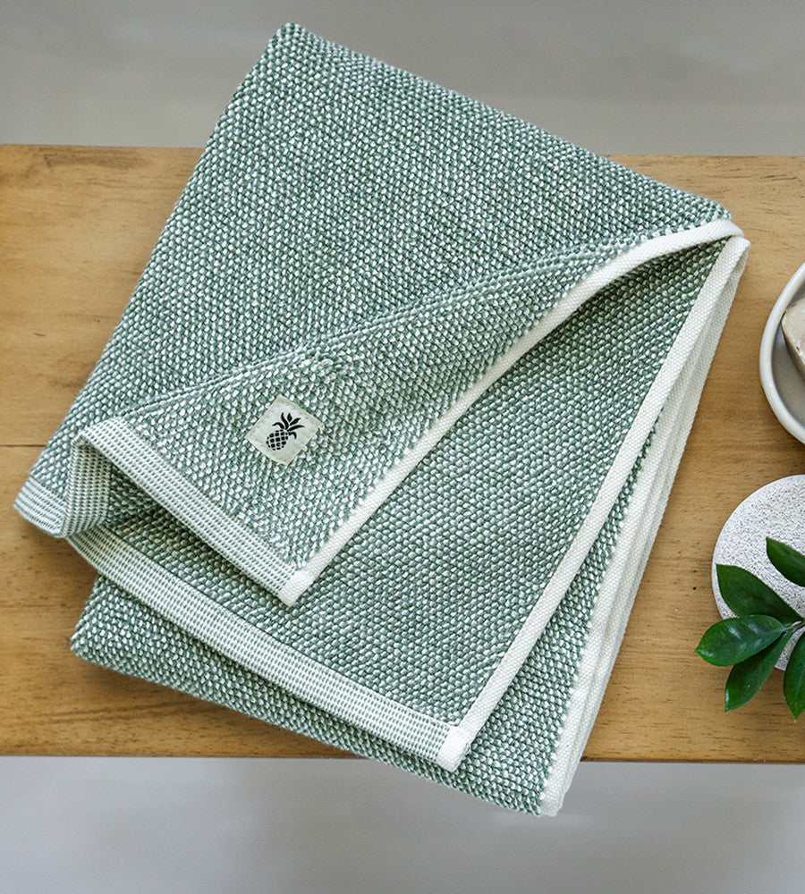 folded view oasis green bath towel~Oasis Green