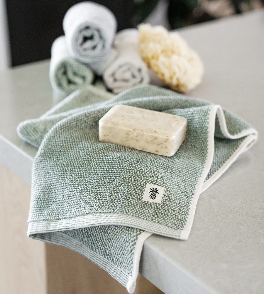 hand towel laying on the counter