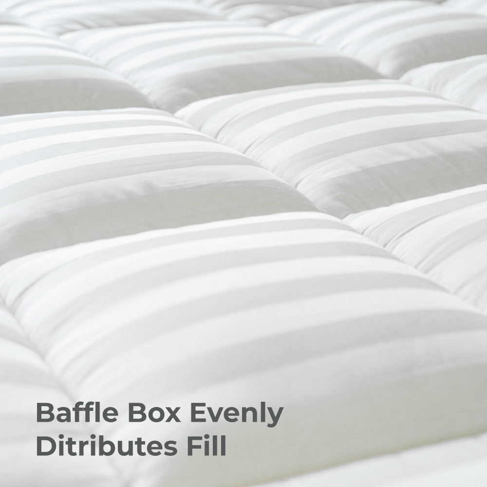 baffle box evenly distributes fill