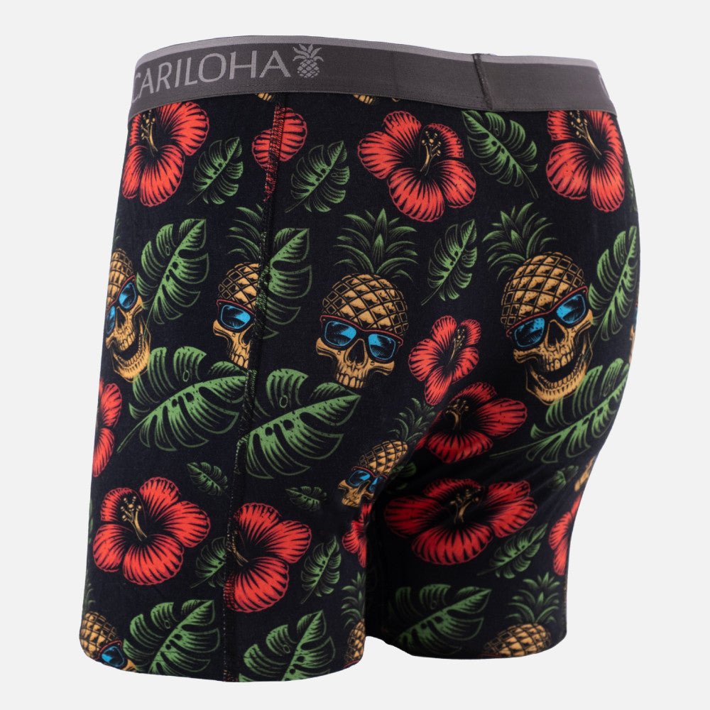 Back view of pineapple skull boxer briefs