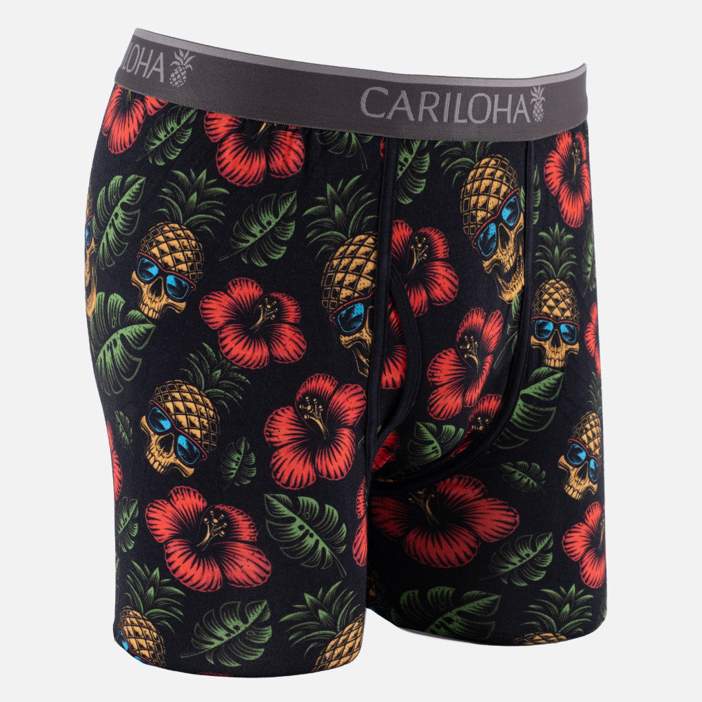 main image front view of pineapple skull boxer briefs