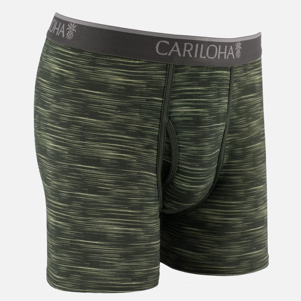 main image - front view of olive spacedye boxer briefs