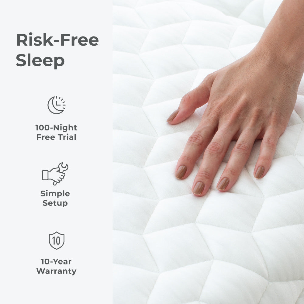 risk free sleep. 10 year warranty, simple setup, 100-night trial~Twin