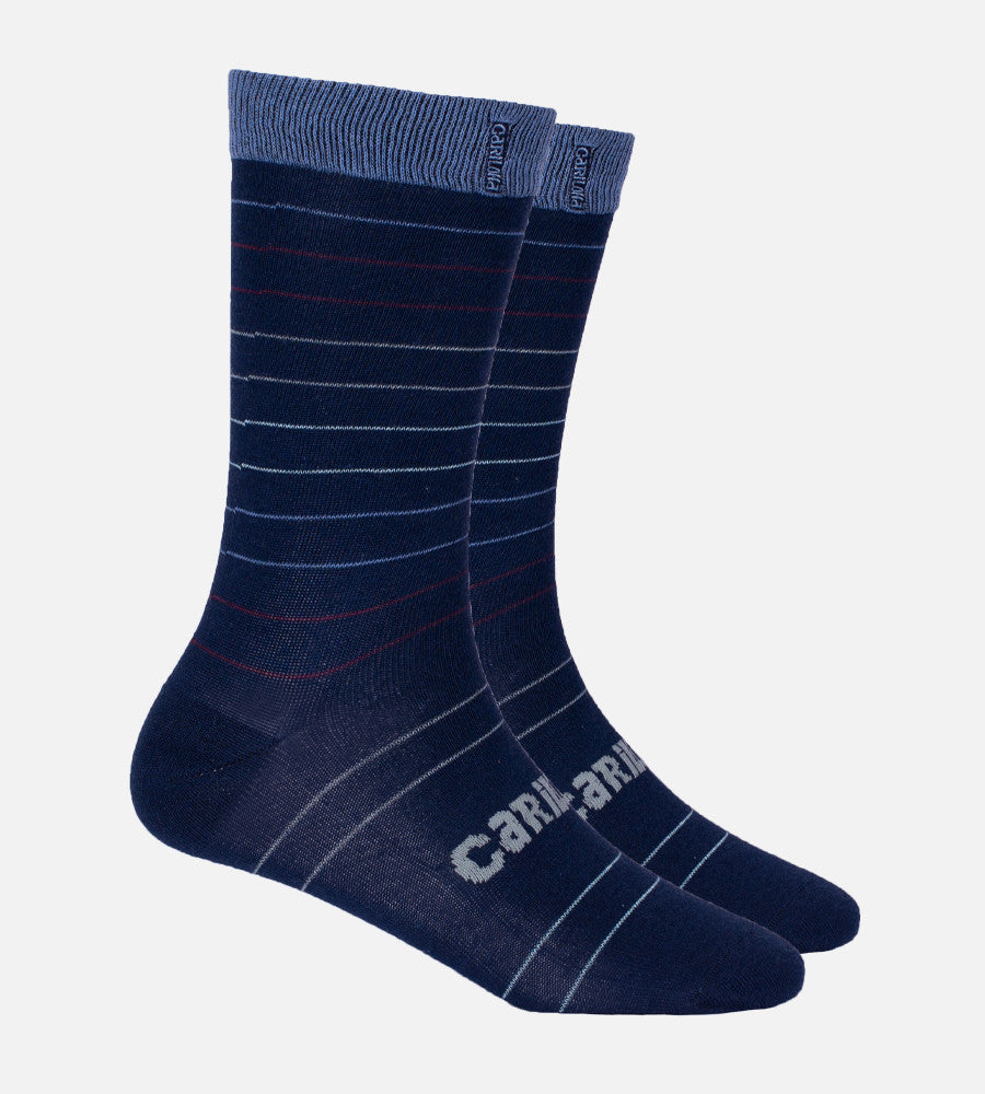 navy stripe trouser sock