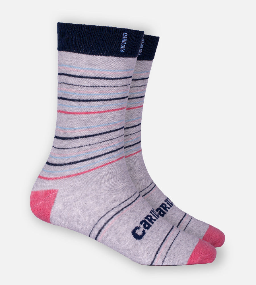 heather gray stripe trouser socks~Heather Gray Stripe