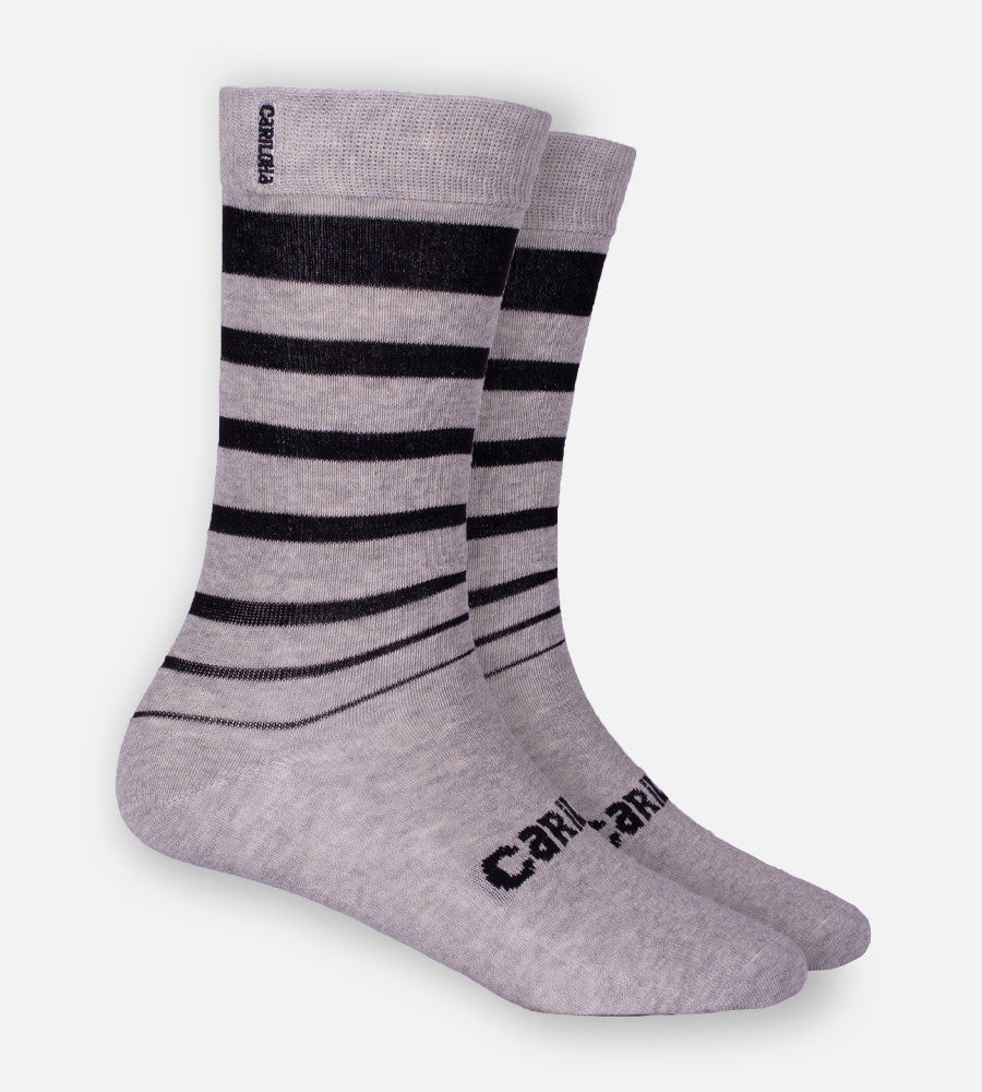 Light Heather Gray Block Stripe trouser socks~Light Heather Gray Block Stripe