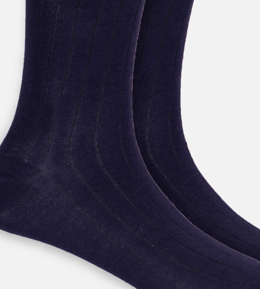 close-up on navy trouser socks~Navy