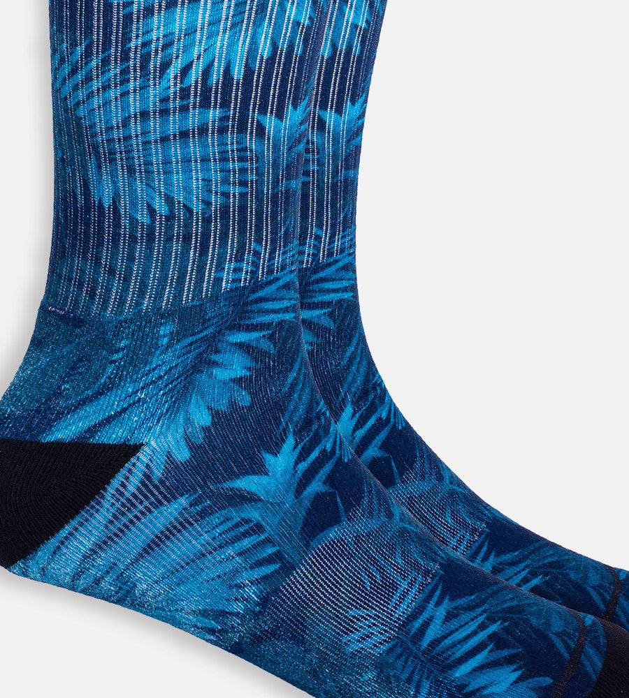 close-up on Midnight Foliage crew sock~Midnight Foliage