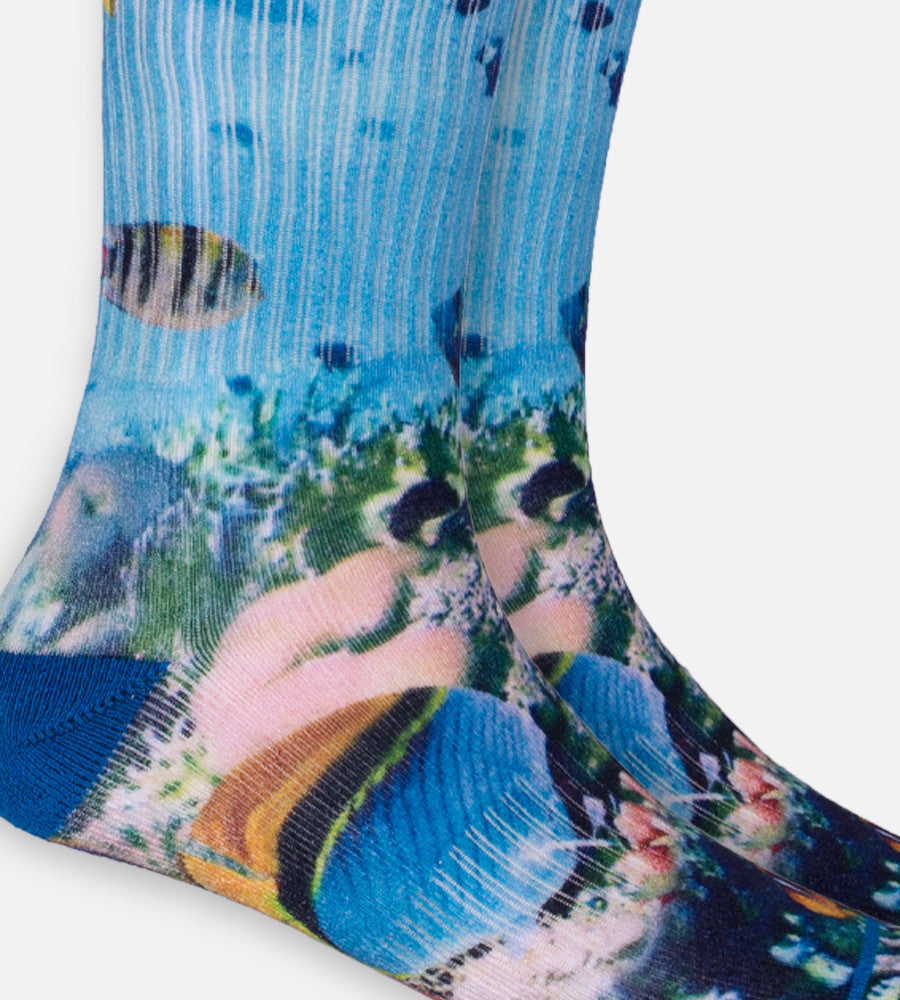 close-up on Ocean Scene crew sock
