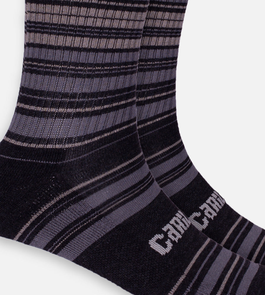 close-up on Black Stripes crew sock~Black Stripes
