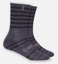 Bamboo Crew Socks - Light Heather Gray Stripes — S