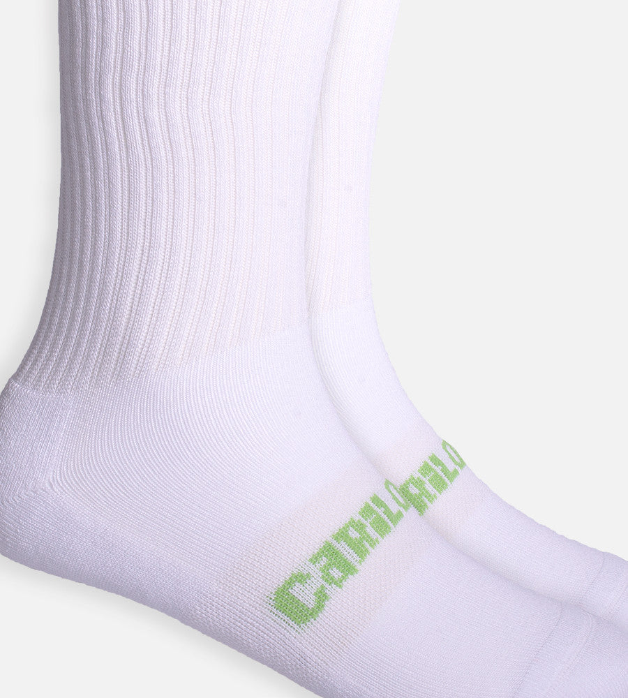 close-up on White crew socks~White