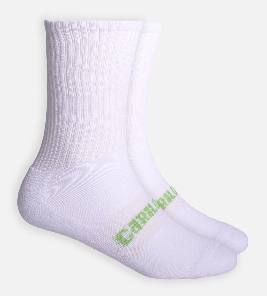 Bamboo Crew Socks - White — M
