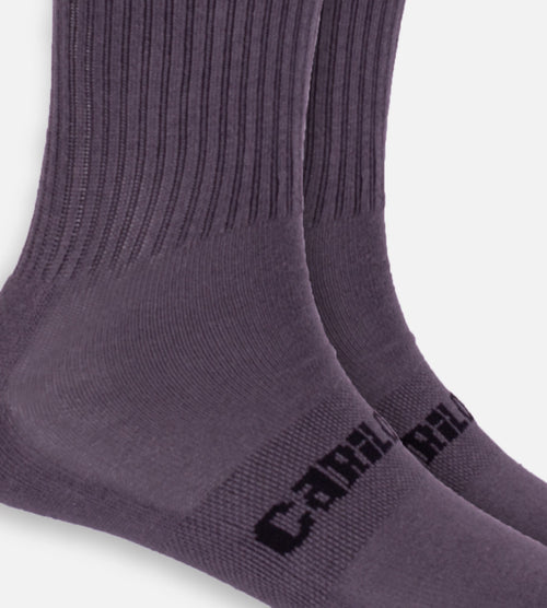 close-up on Gray crew socks