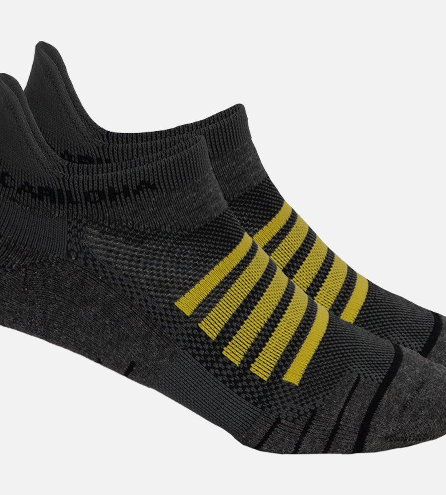close-up Carbon Heather/Lemon Zest tab athletic socks