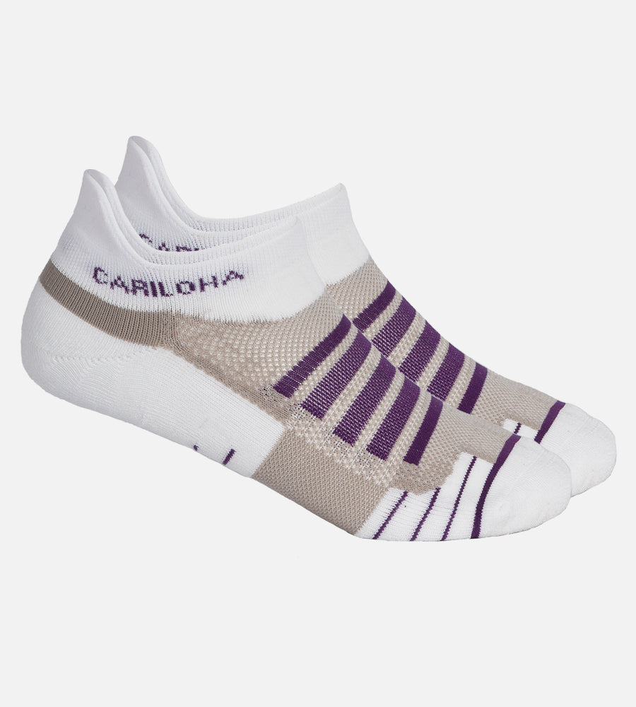 Bamboo Tab Athletic Sock - White/Orchid Bloom — S