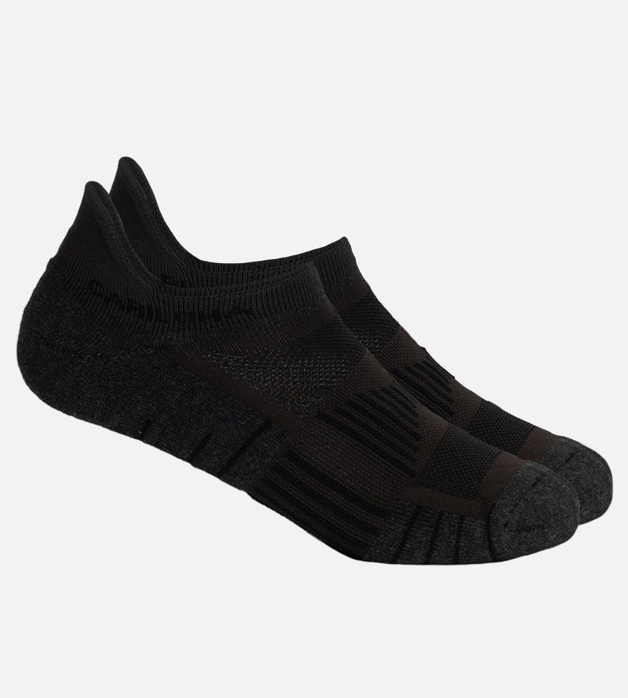 Bamboo Tab Athletic Sock - Carbon Heather/ Carbon — L