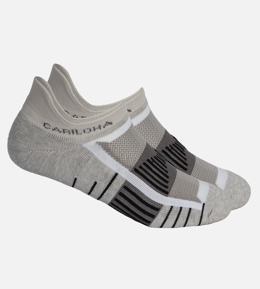 Bamboo Tab Athletic Sock - Light Heather Gray/ White — S