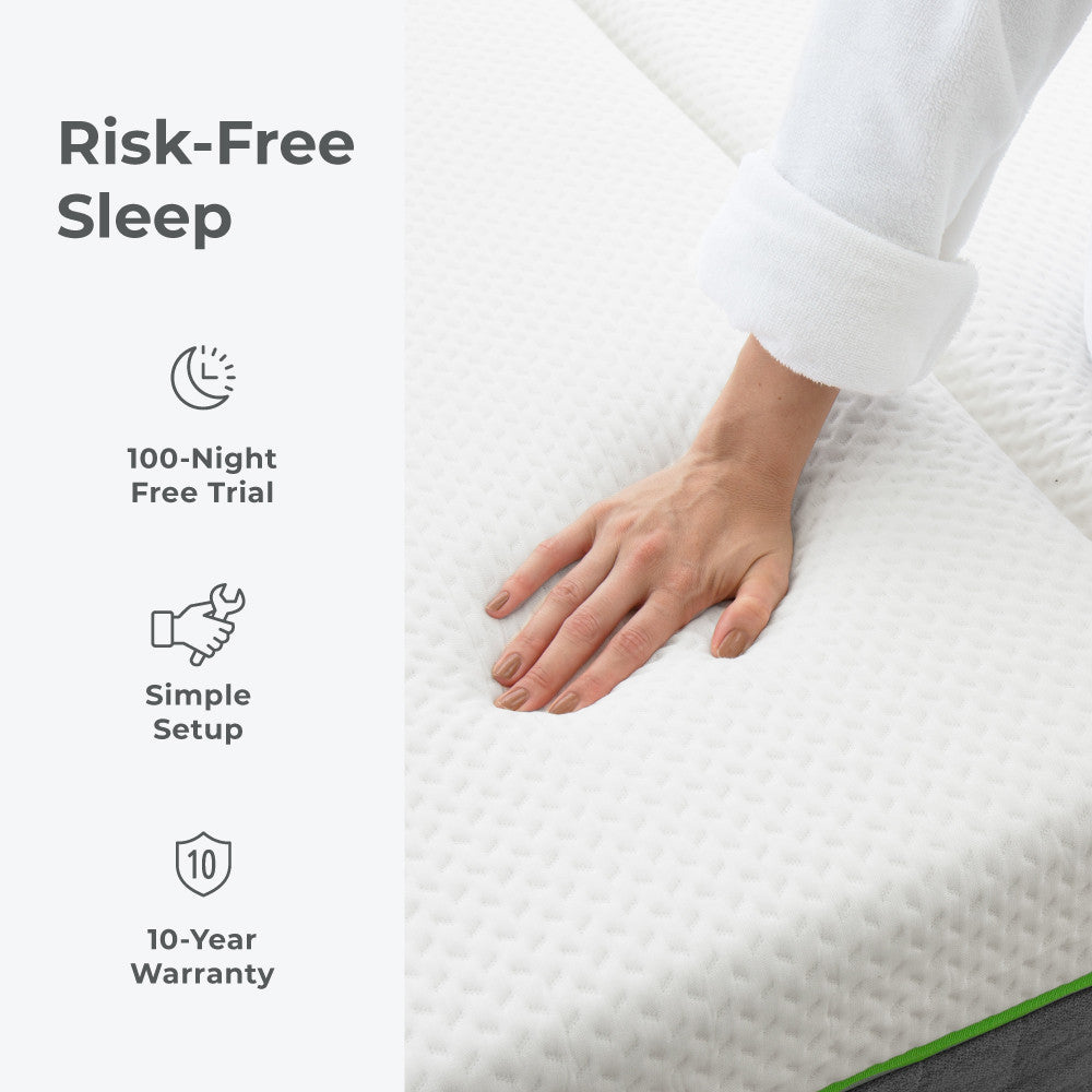 risk free sleep. 100 night trial, simple setup, 10 year warranty~Twin