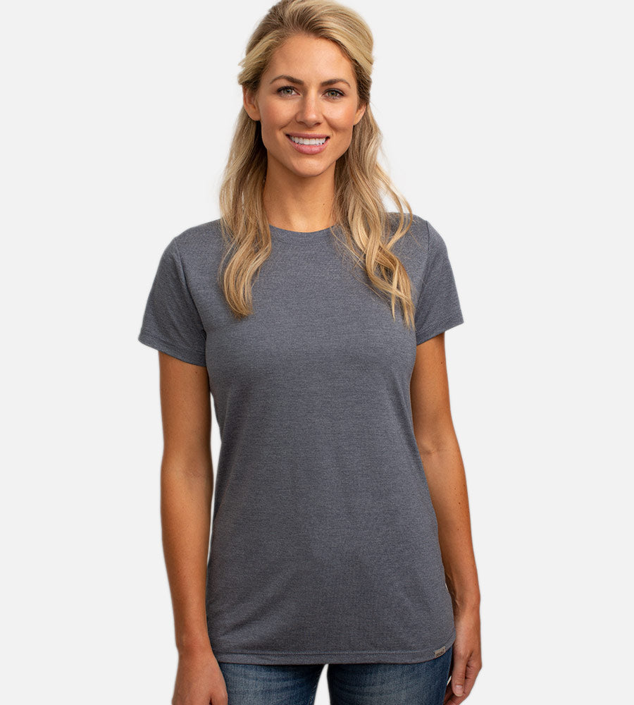Women's Bamboo Crew Tee — Navy Heather / XL
