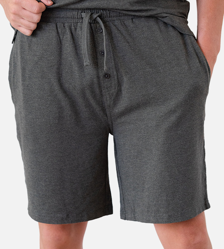 Men's Bamboo Sleep Shorts — Charcoal Heather / XL