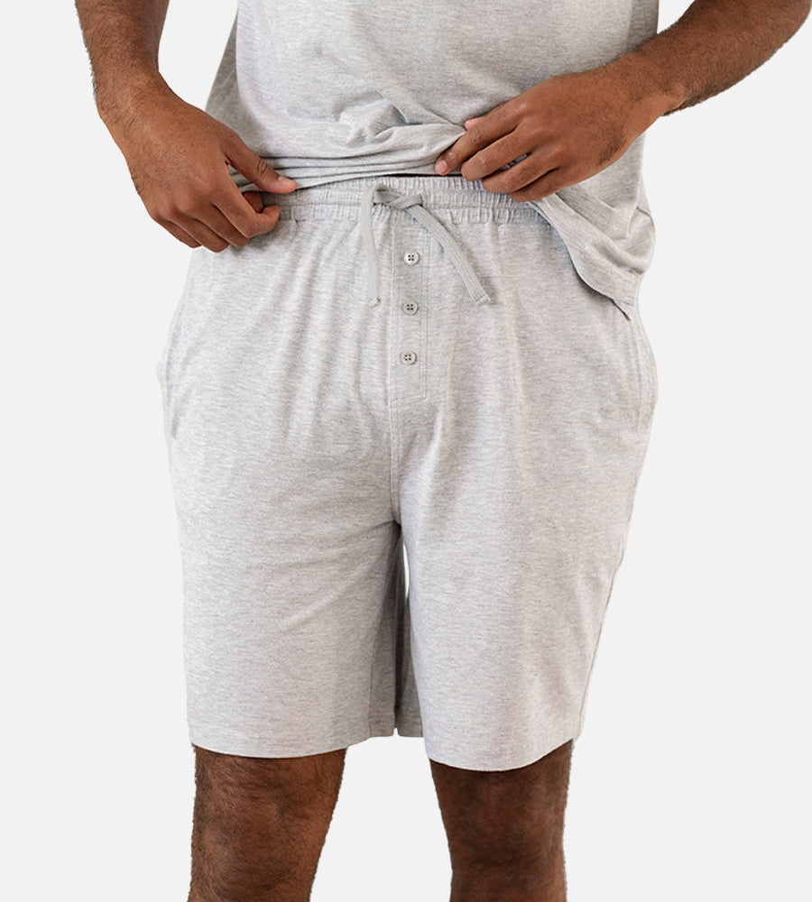 Men's Bamboo Sleep Shorts — Light Heather Gray / S