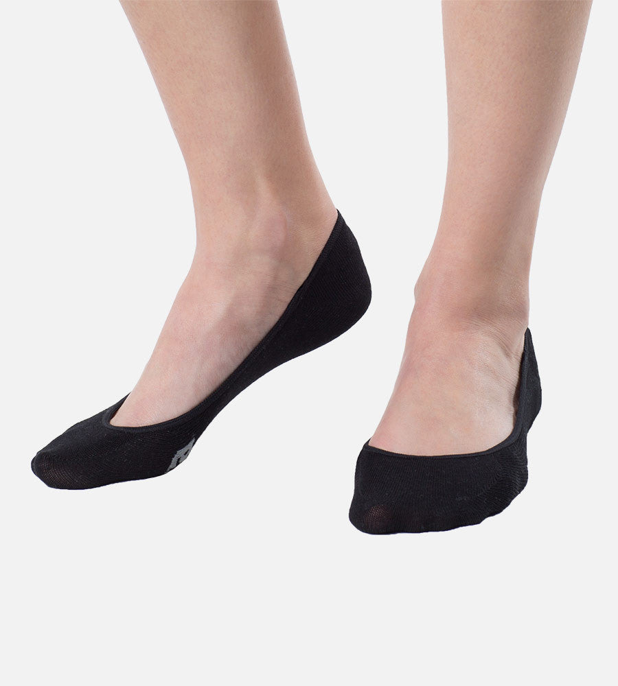 front view of girl wearing black no show socks