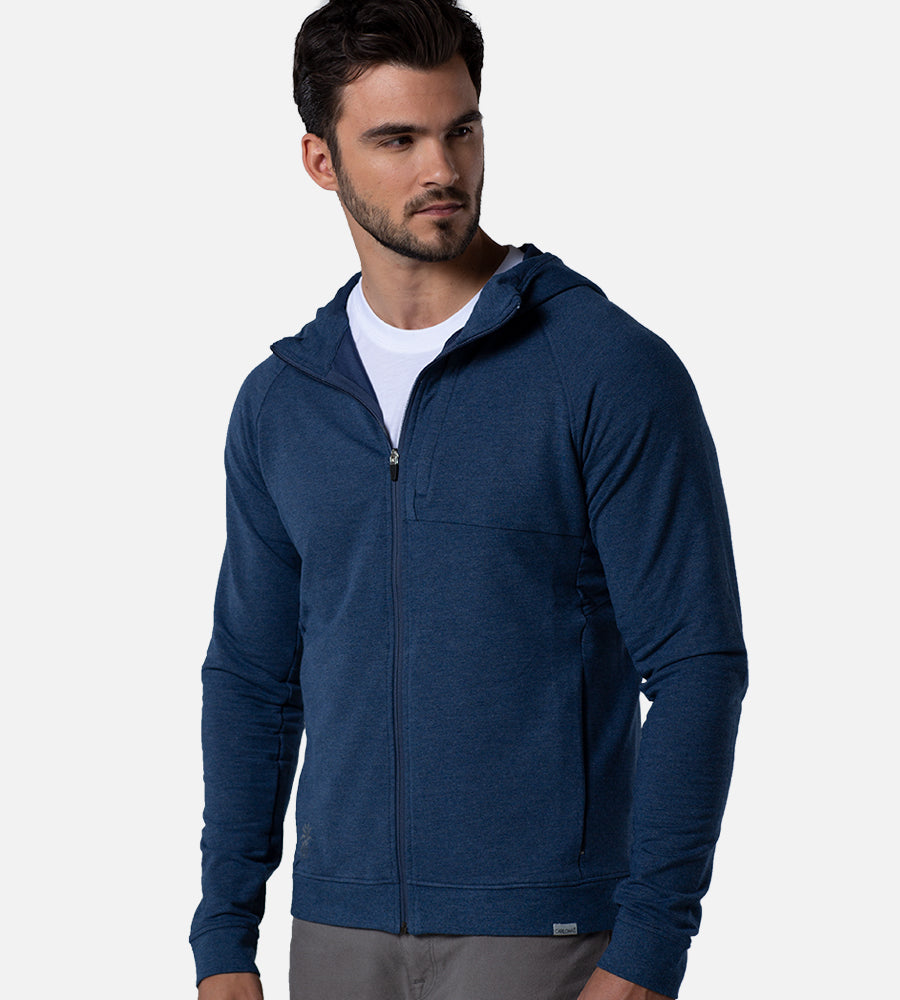 Men's Comfort Zip Hoodie — Navy Heather / L
