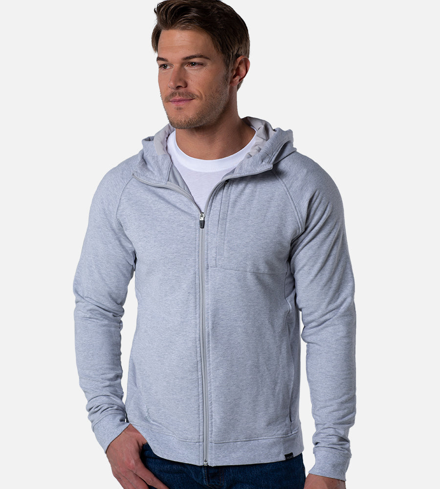 Men's Comfort Zip Hoodie — Light Heather Gray / L