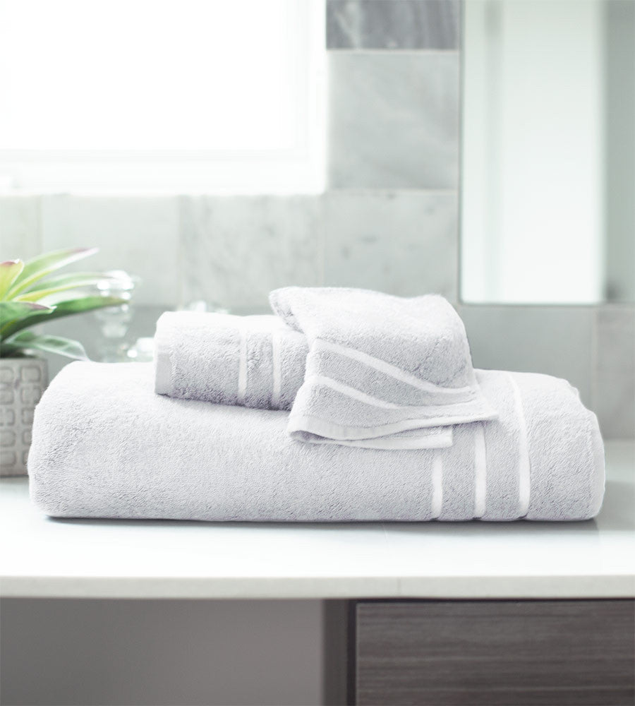 folded white towel set