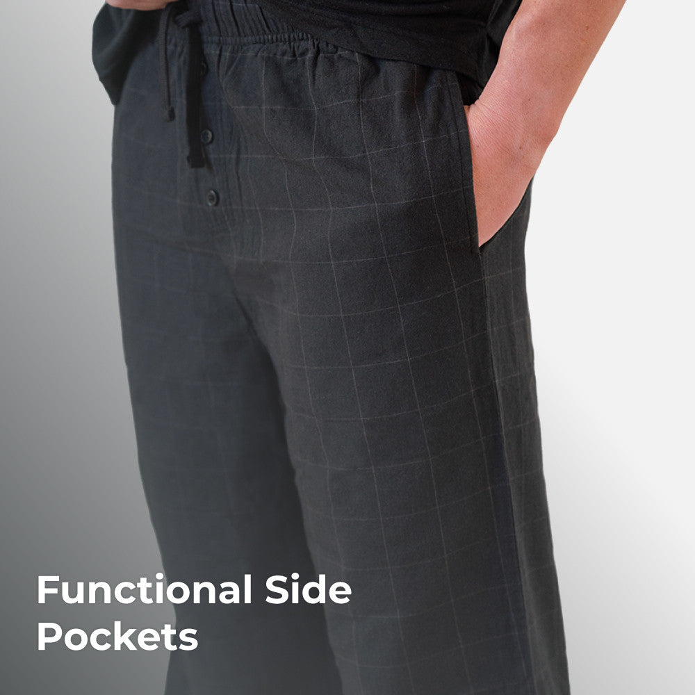functional side pockets~Plaid Black
