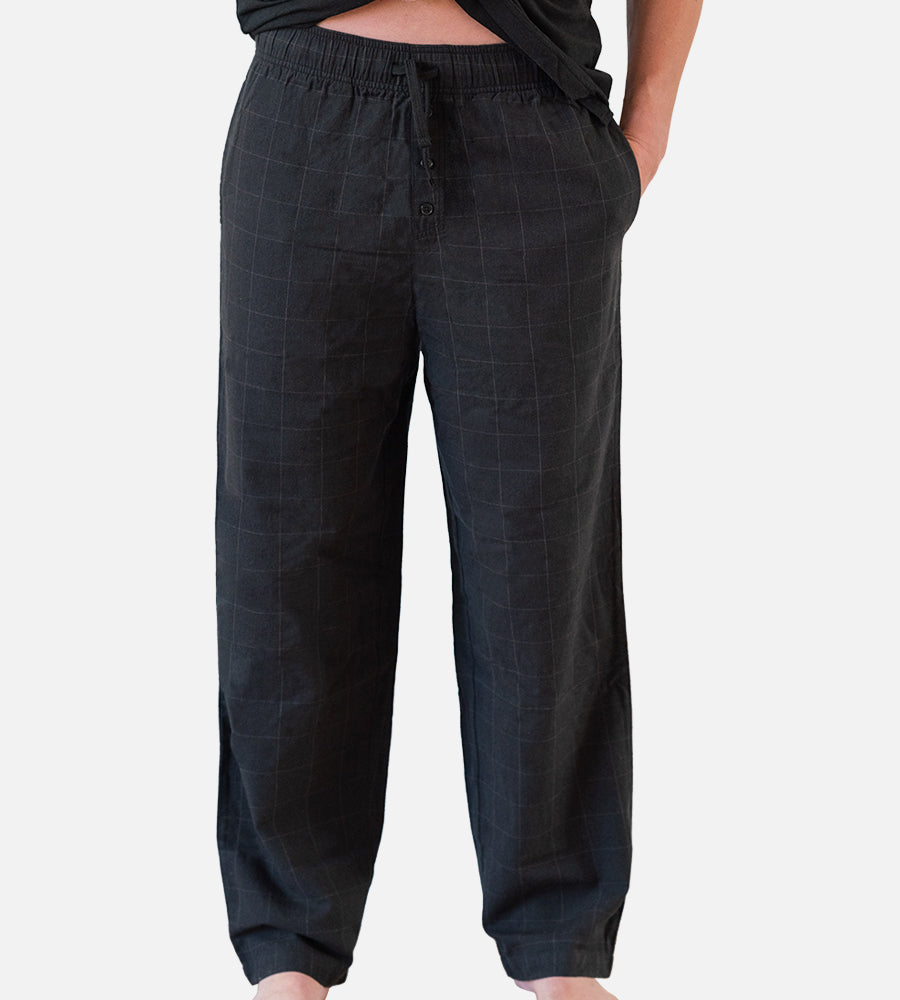 Men's Bamboo Woven Sleep Pants — Plaid Black / 2XL