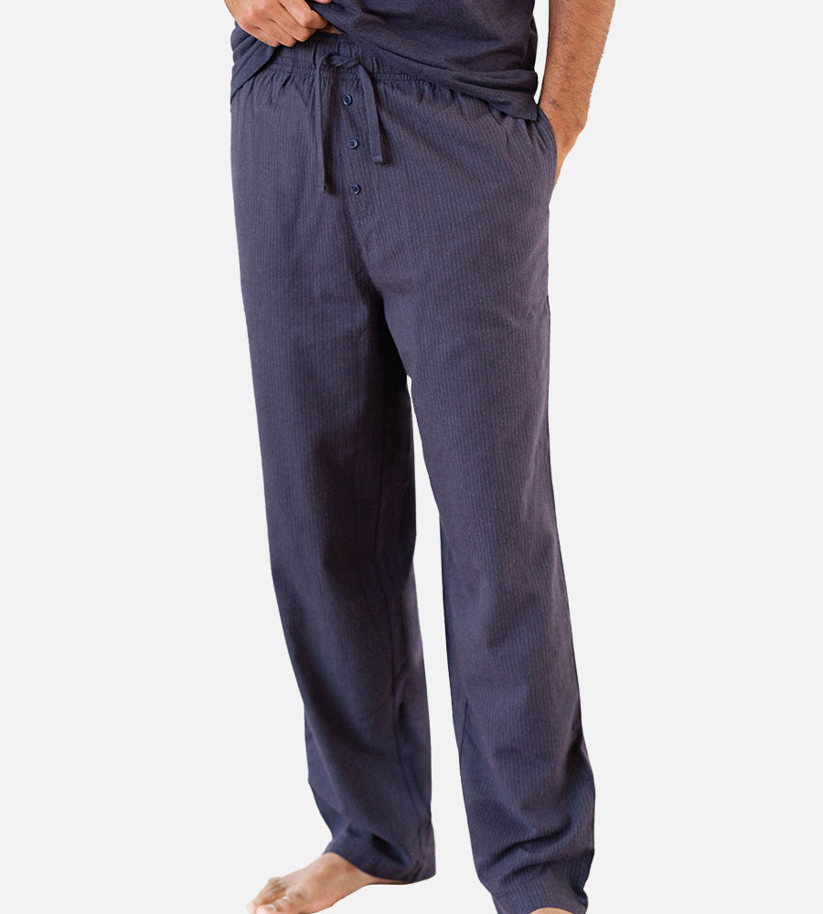 Men's Bamboo Woven Sleep Pants — Stripes Navy / M