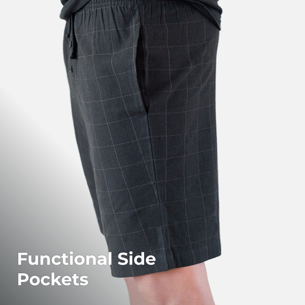 functional side pockets~Plaid Black