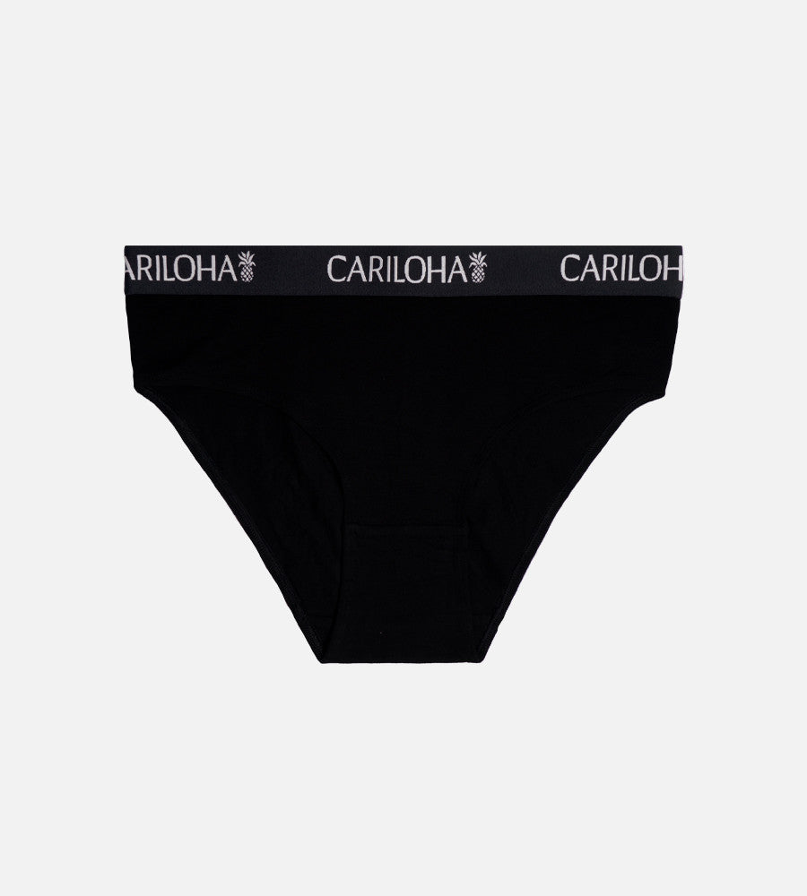 flat front view of black briefs