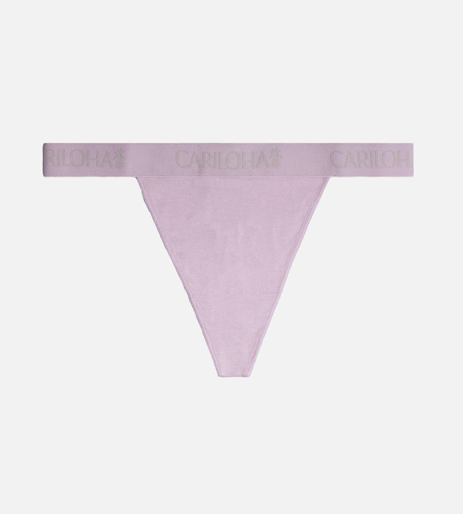flat front view of lilac breeze thong