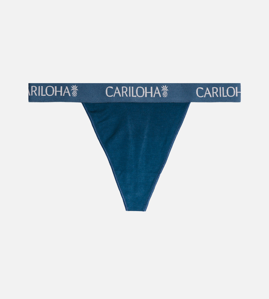 flat front view of  caribbean jade thong