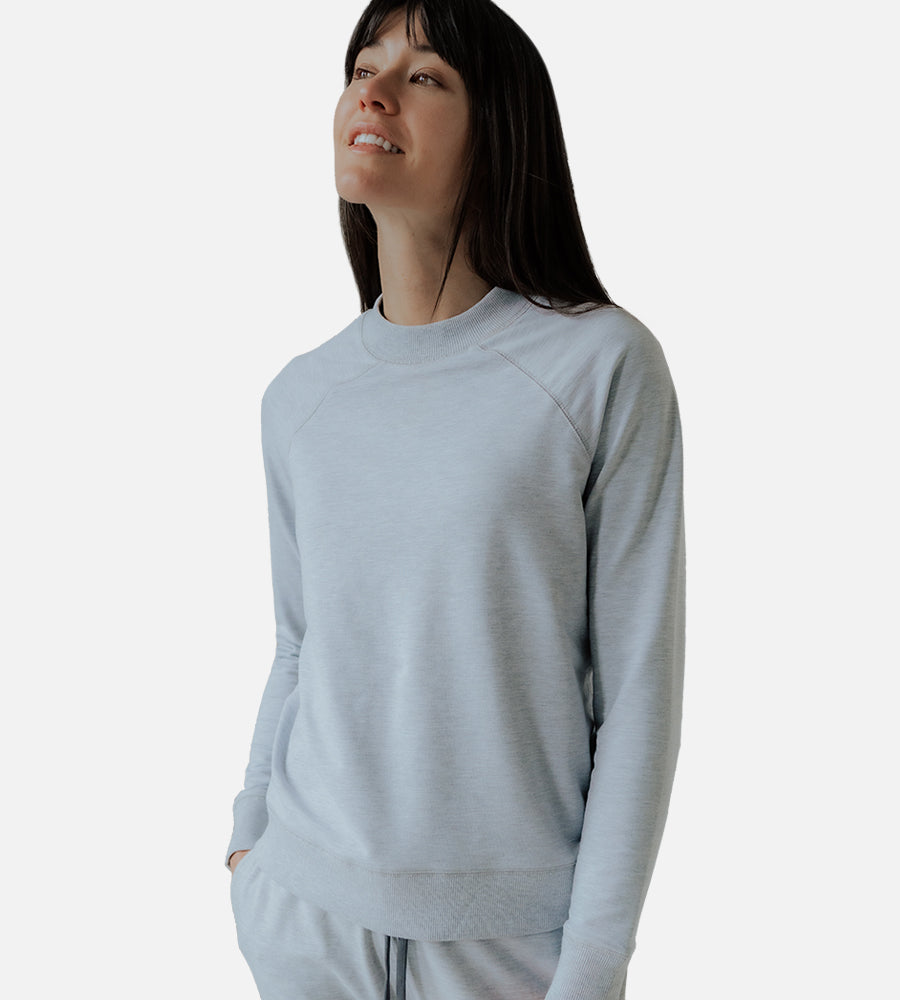Women's Bamboo Pullover Sweatshirt — Light Heather Gray / S