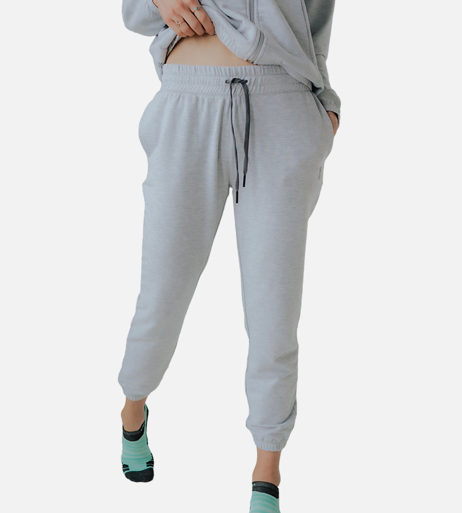 Women's Bamboo Knit Jogger — Light Heather Gray / S