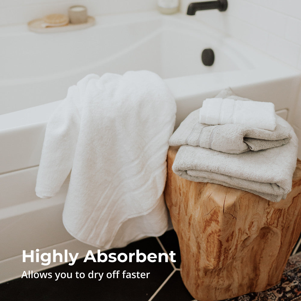 highly absorbent allows you to dry off faster~White