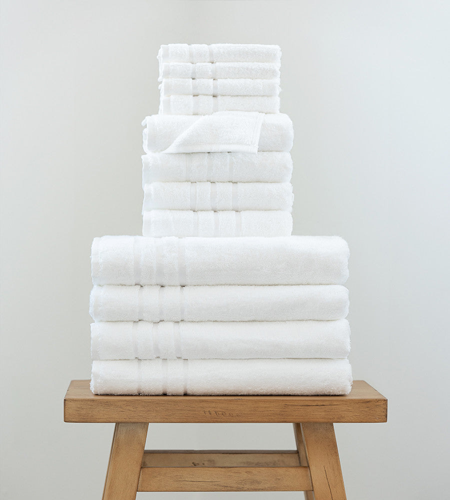 4 towel sets with 4 towels, 4 hand towels and 4 washcloths~White