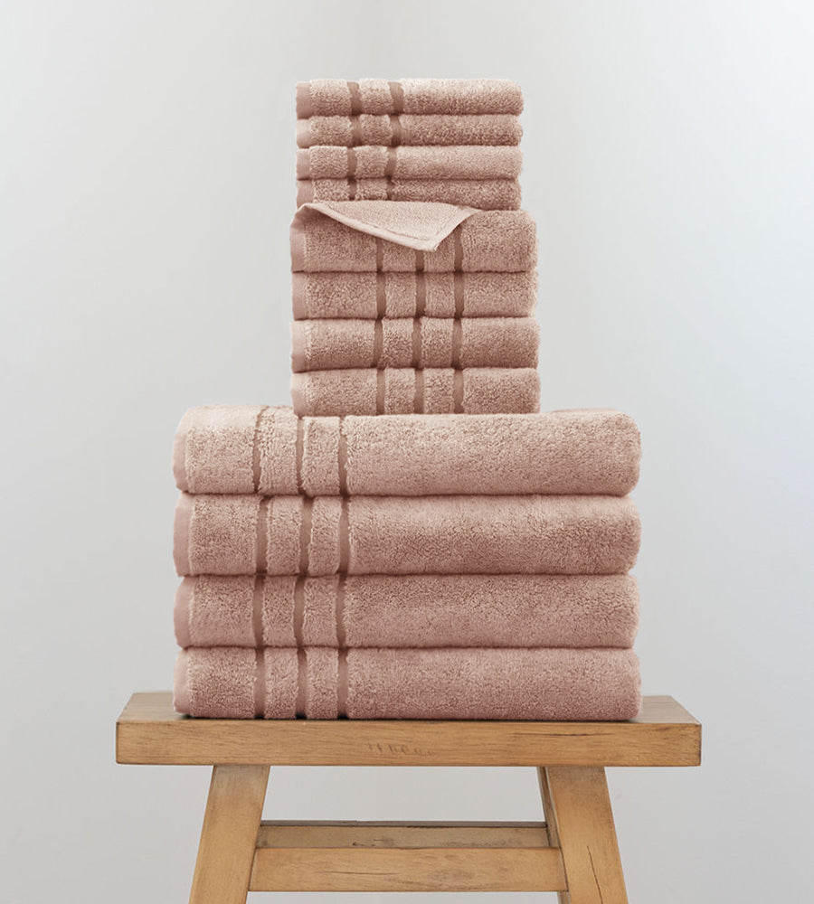 Bamboo Bath Towel Move-In Set - 12 Piece — Blush