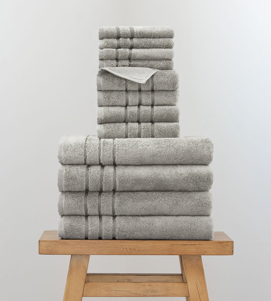 Bamboo Bath Towel Move-In Set - 12 Piece — Harbor Gray