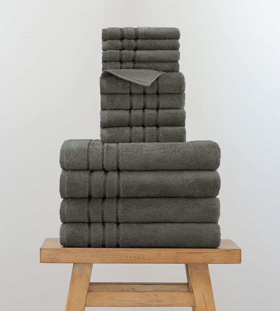 Bamboo Bath Towel Move-In Set - 12 Piece — Onyx